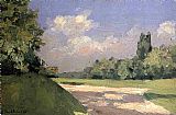 Path Canvas Paintings - Yerres, the Lawn in the Park, Seen from a Path